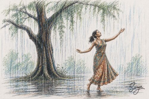 AI illustration by Surya for the Tamil poem Unarthal by Thamizhachi Thangapandian