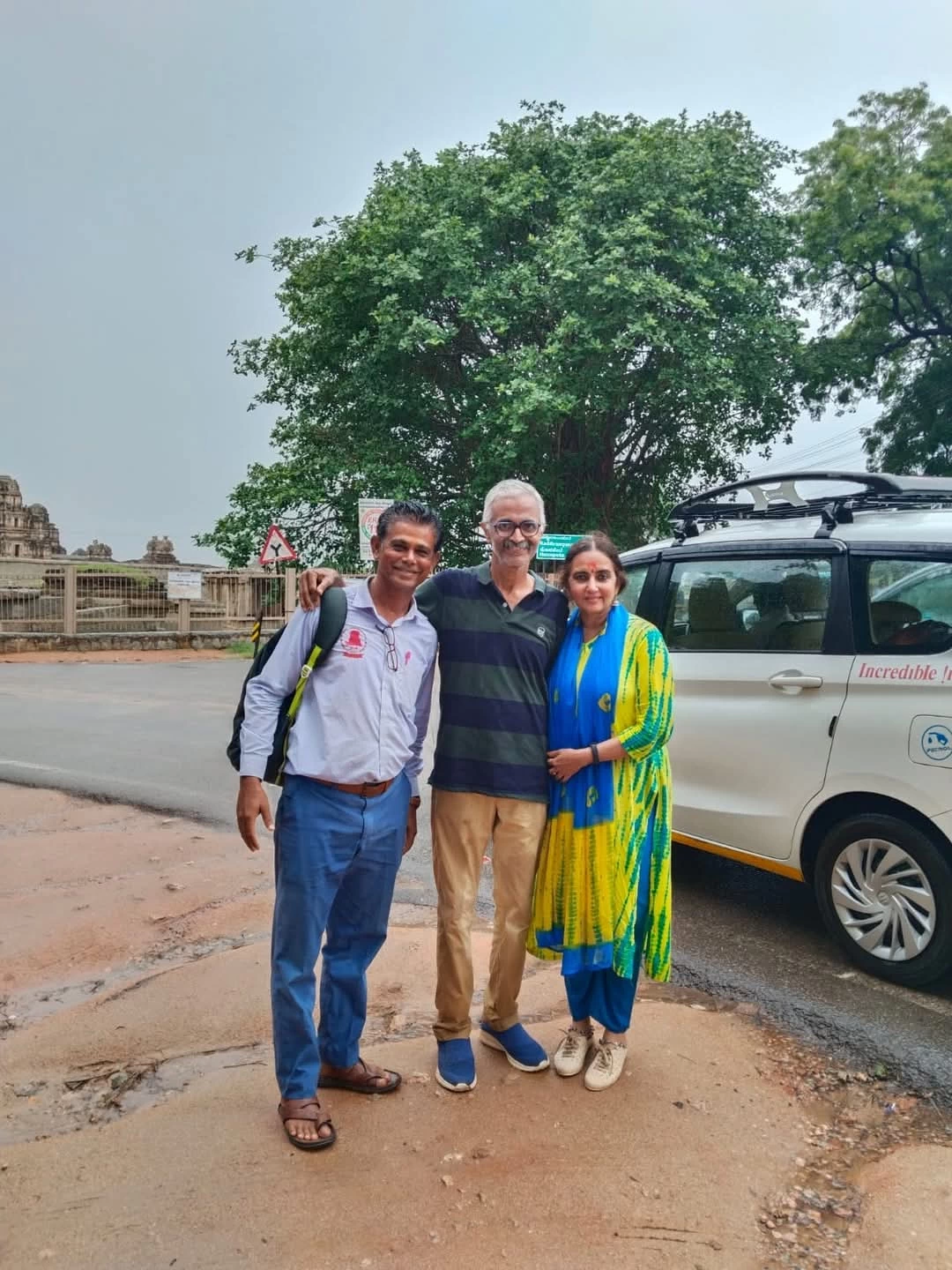 Sandhya E with Guide Krishnakumar in Humpi Sandhya E with Guide Krishnakumar in Humpi
