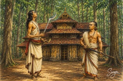 AI illustration by Surya for the Malayalam Memoir Thekkottirakkam by C A Krishnan