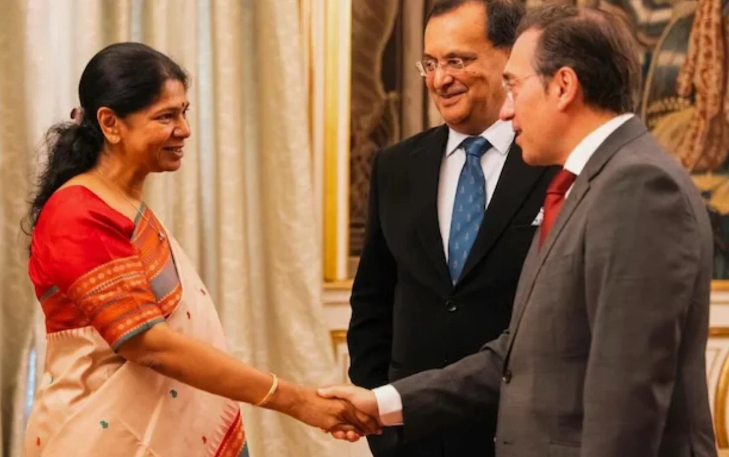 Kanimozhi Karunanidhi meets Jose Manuel Albares, Foreign Minister of Spain