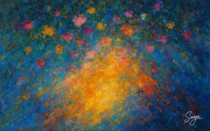 AI illustration by Surya for the poem of Malayalam poem Andhakara Chakravalam written by Jayaprakas Eravu