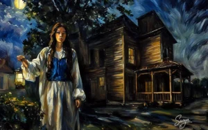 റാന്തൽ/ഫാസിന കുന്നത്ത് എഴുതുന്ന ഹൊറർ സ്റ്റോറി/ഒന്നാം അദ്ധ്യായം The Lantern story cover-AI Illustrated by Surya-Malayalam horror story written by Fazina Kunnath