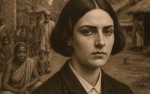 ഹന കാതറീൻ മുള്ളൻസ് Hanna Catherine Mullens Visits in the villege of West Bengal-AI illustration by Surya