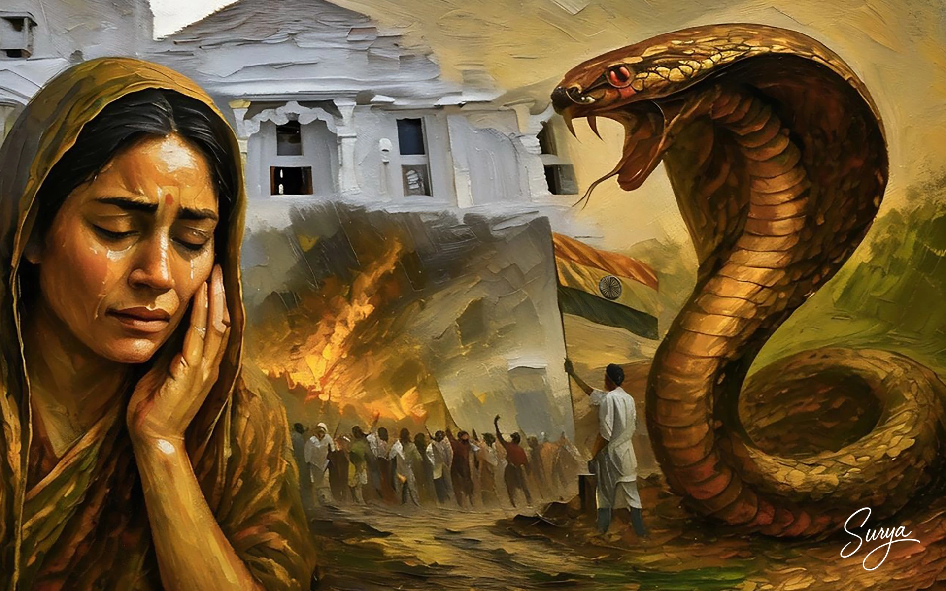 AI illusration by Surya for the poem Padamudrakal written by Vayalar Ramavarma