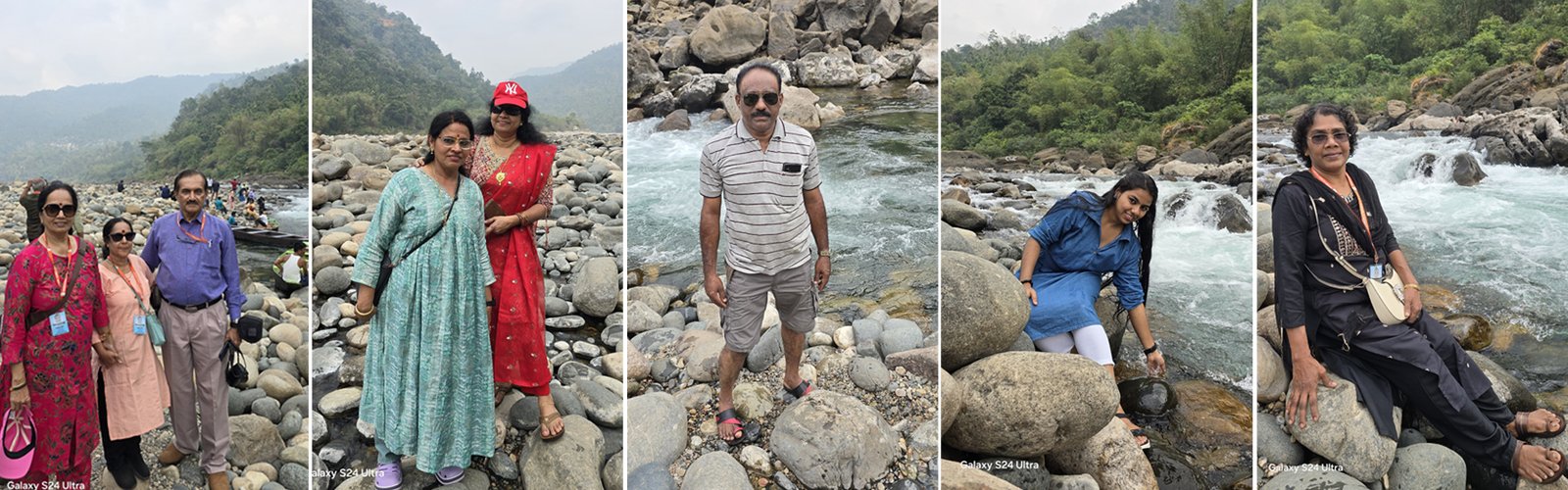 Assam- Meghalaya travel group at Umngot River