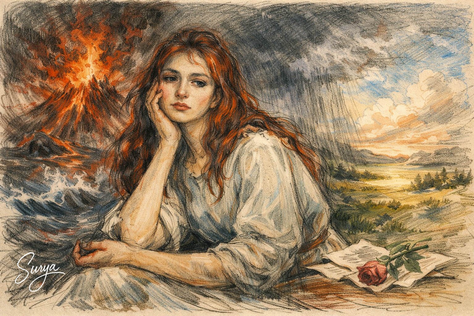 AI illustration by Sury for the English poem Anger written by Sister Usha George