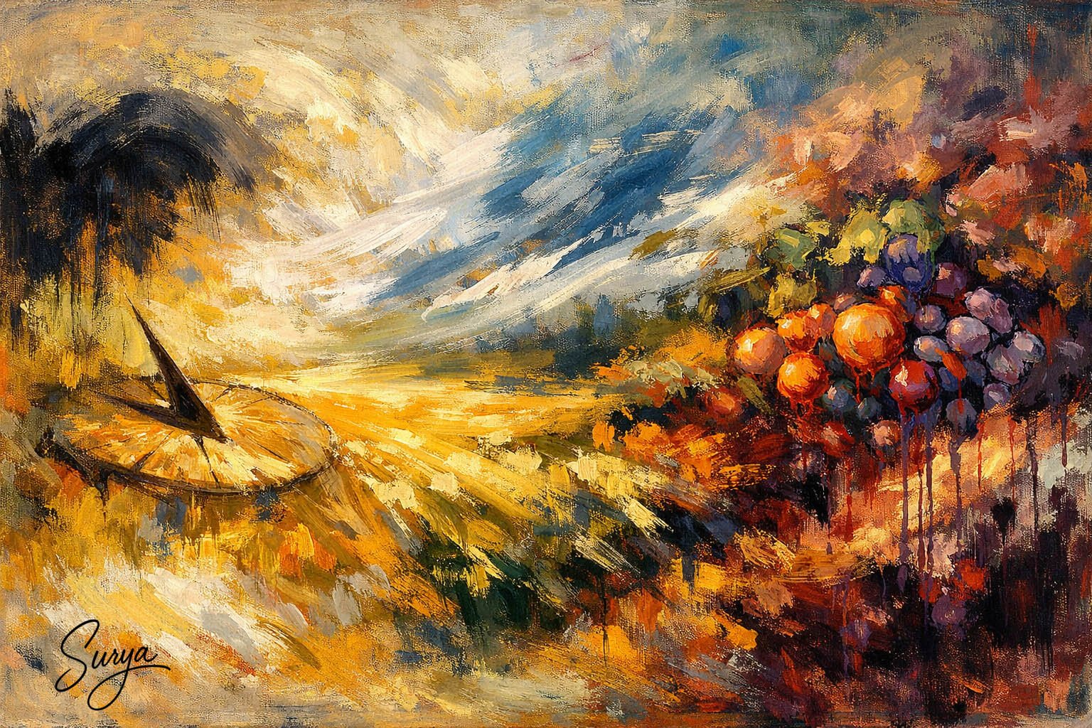 AI illustration by Surya for The Autumn Day, written by Sathish Kalathil, English Translation of Rainer Maria Rilke poem Herbsttag