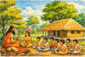 AI illustration by Surya for the Malayalam article Sanathana Dharmmatthinte Kathal by Gopalakrishnan Naduvathery