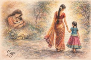 AI illustration by Surya for the Malayalam poem Amma by Jyothy Vijayan