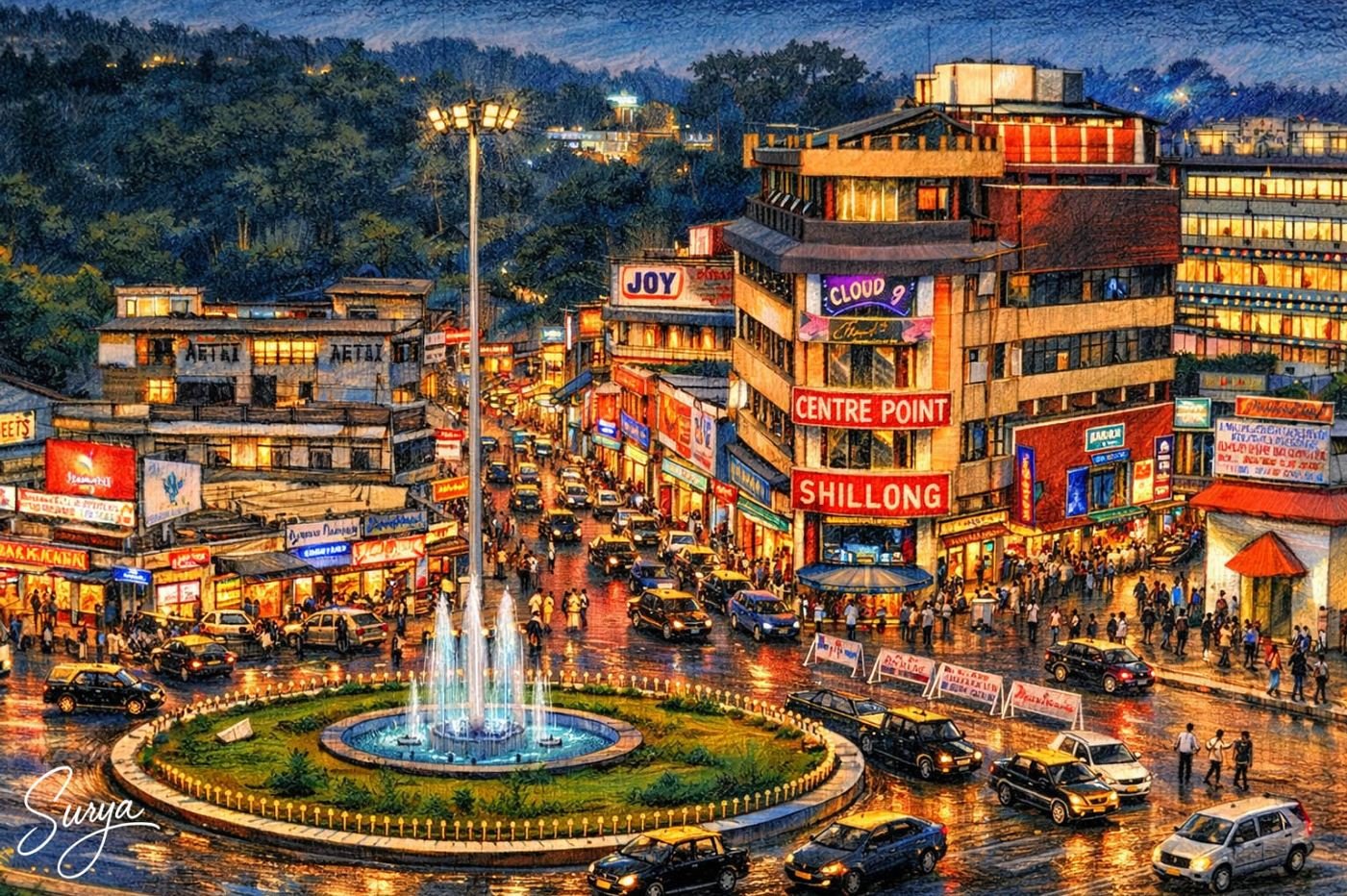 Police Bazar at Shillong in Meghalaya- India