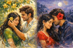 AI illustration by Surya for the Malayalam poem Aadyavasanam by M Kapildev-Valentines Day poem