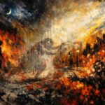 AI illustration by Surya for the Malayalam poem Bhranthan by Jyothy Vijayan