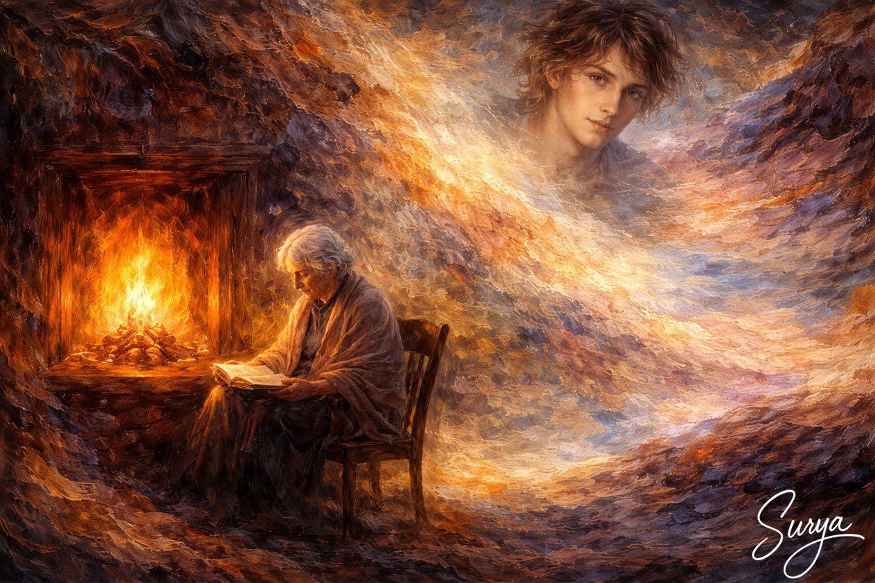 AI illustration by Sury for When you are old-English poem by William Butler Yeats