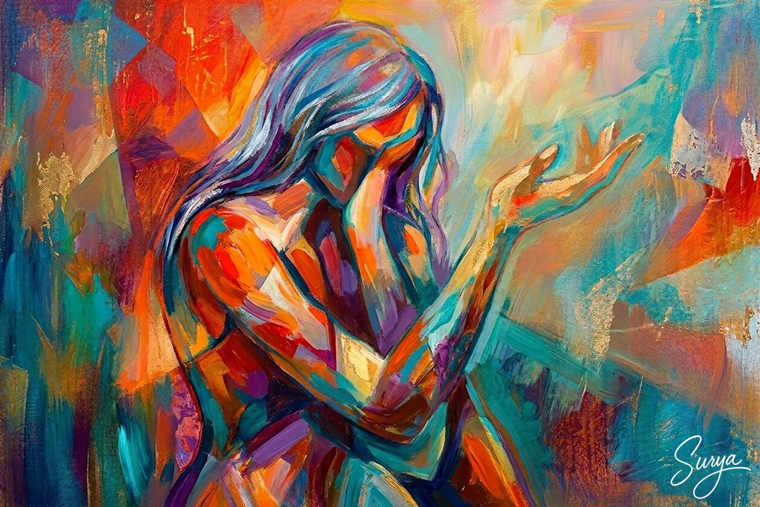 AI illustration by Surya for the English poem Who are you