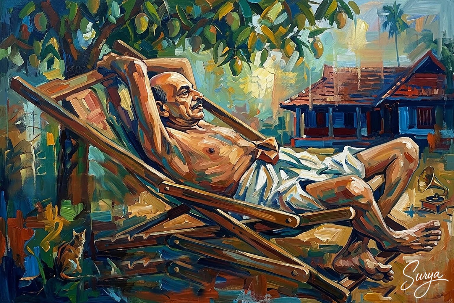 AI illustration by Surya for the Malayalam story Aa Poovum Oru Gazalanu by Surab