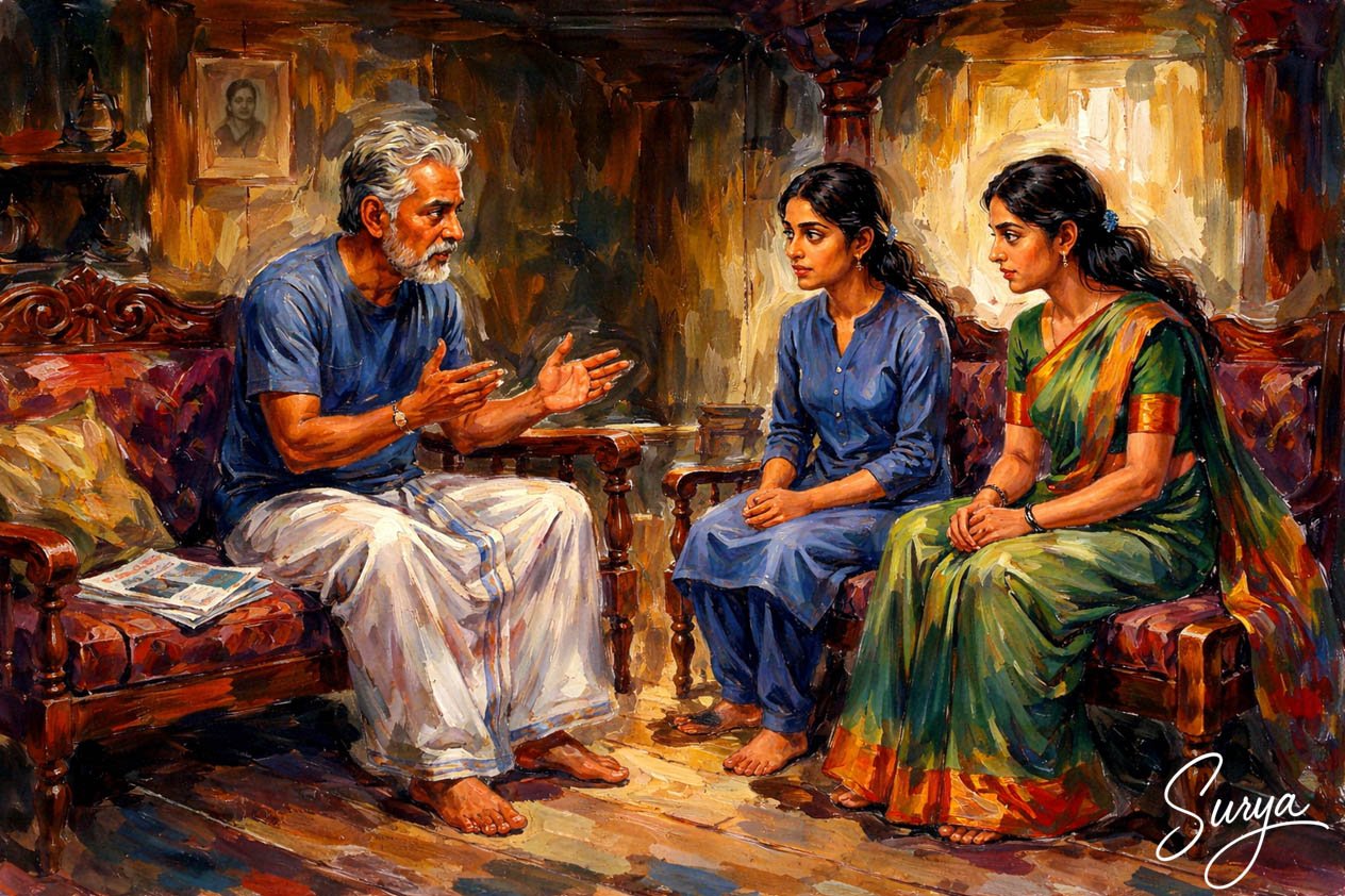 AI illustration for Thalayillaa Thachan-Malayalam Novella by Sathish Kalathil-Part 5 Inside image