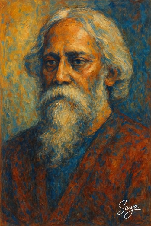 AI illustration of Rabindranath Tagore by Surya