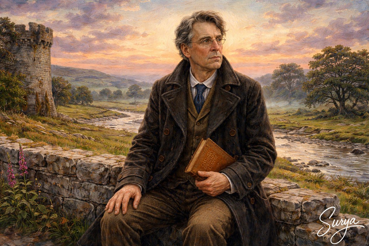 William Butler Yeats at Ireland- AI illustration by Sury