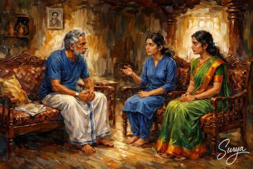 AI illustration for Thalayillaa Thachan-Malayalam Novella by Sathish Kalathil-Part 2 Cover image