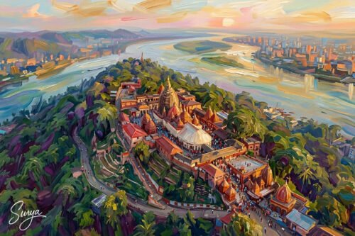 AI illustration of Kamakhya Temple by Surya for the Assam-Meghalaya travelogue part 7 by Kalika