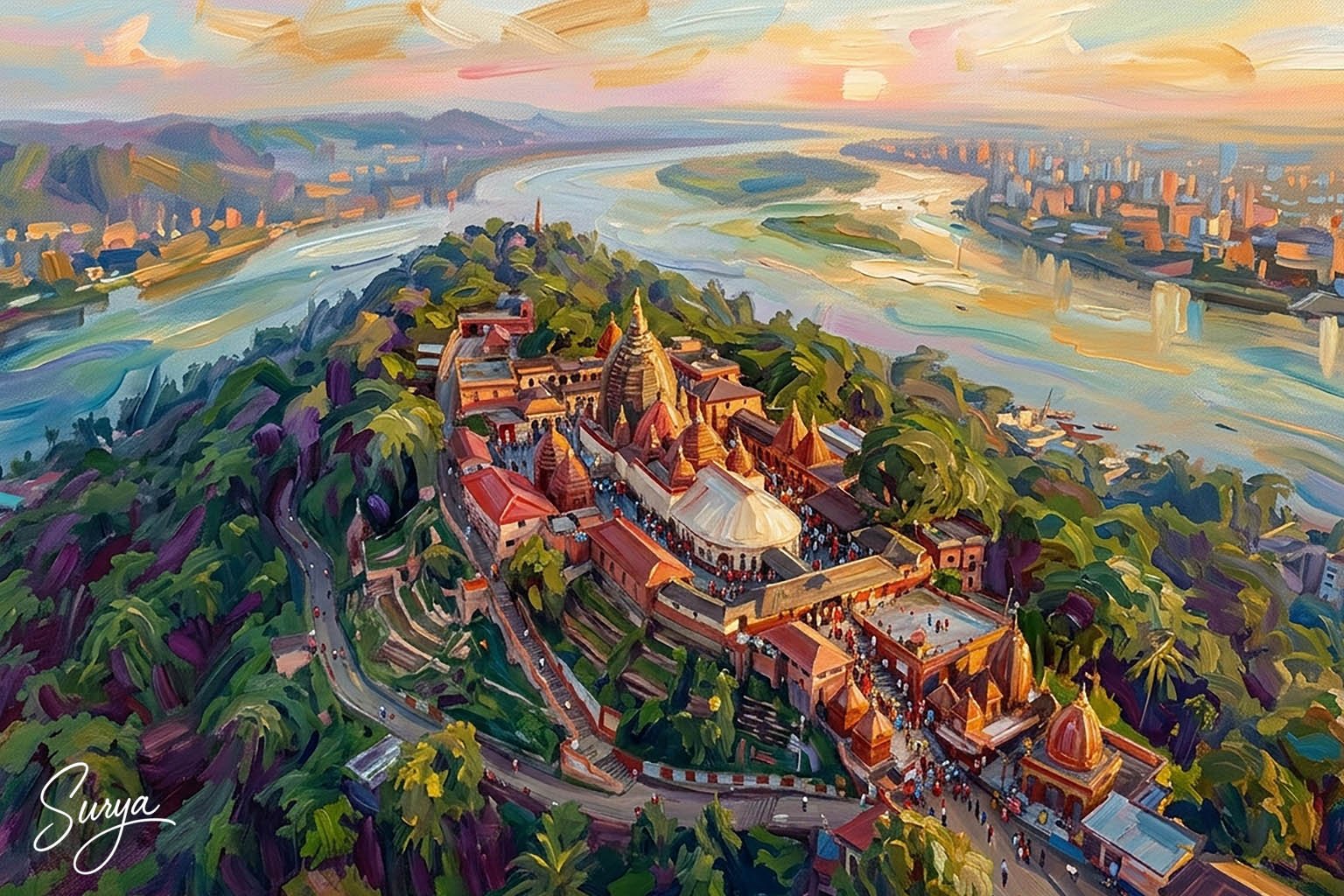 AI illustration of Kamakhya Temple by Surya for the Assam-Meghalaya travelogue part 7 by Kalika