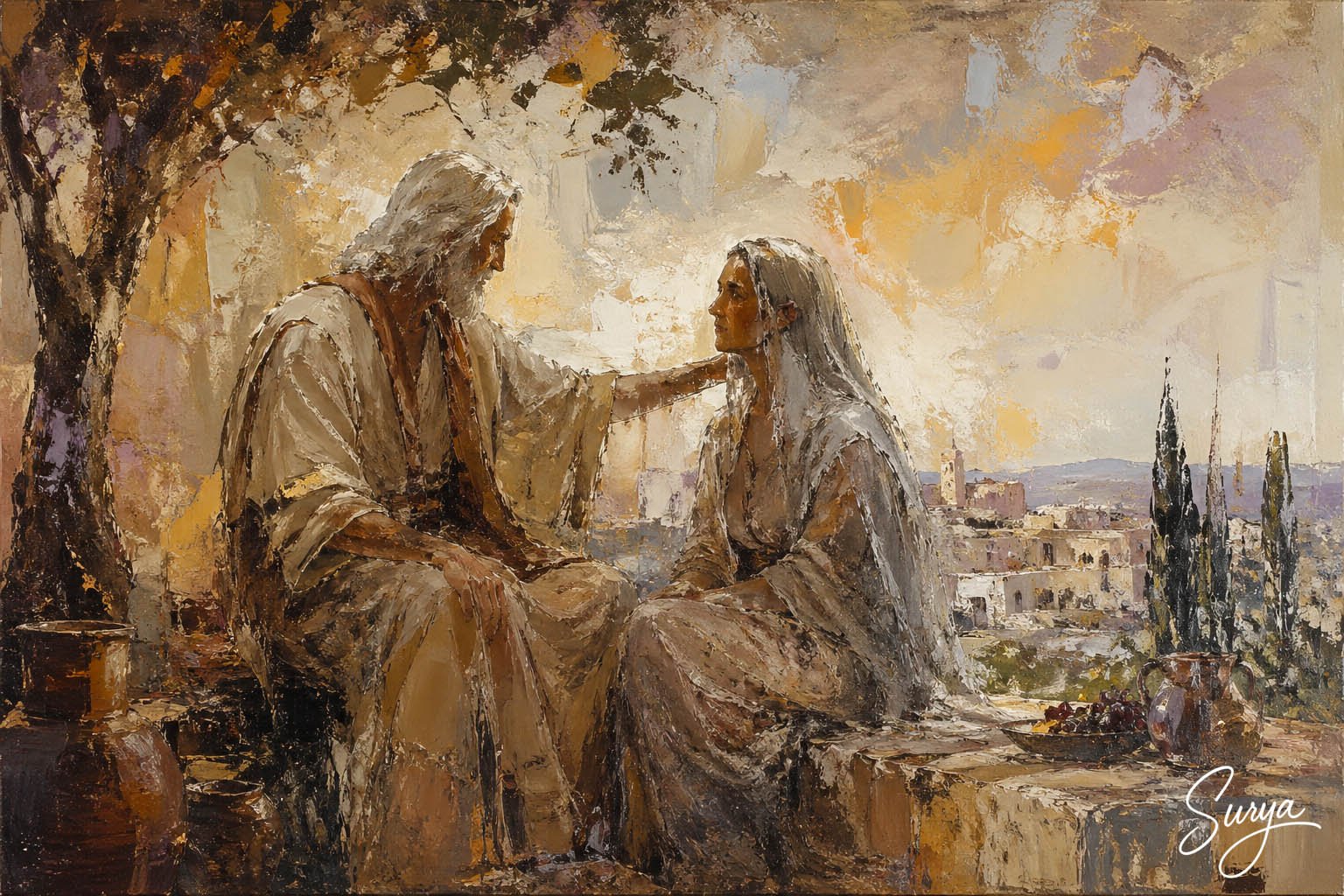 AI illustration of Surya for The Last Temptation of Christ, novel by Nikos Kazantzakis