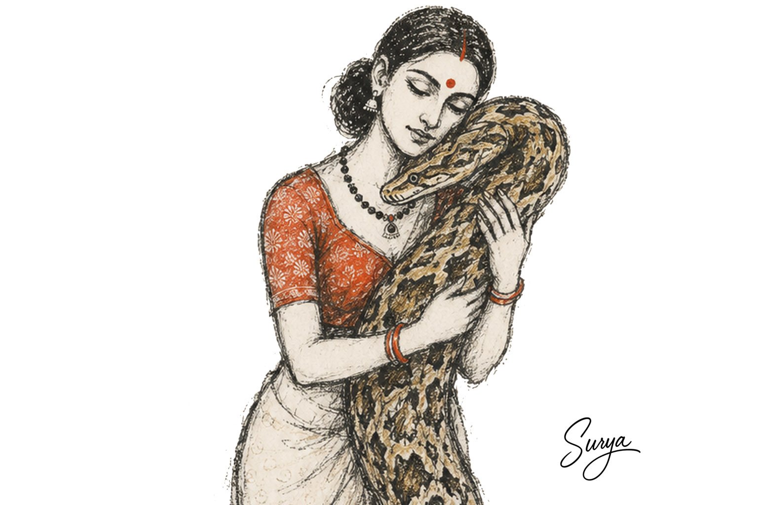 AI illustration-2 by Surya for the Malayalam poem Penvesham by Rajan C H