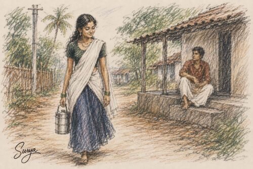 AI illustration by Surya for the Malayalam Shortstory Pollal by Raju Kanhirangad