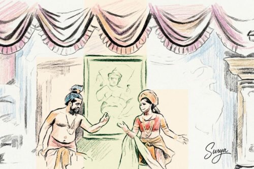 AI illustration by Surya for the Malayalam Story Vinodachinthamani Nadakasala- part 1 by Aadith-Krishna Chemboth