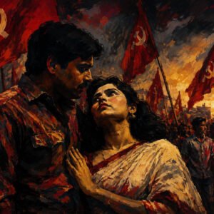 AI illustration by Surya for the Malayalam poem 1975 Adiyanthiravastha by Civic Chandran