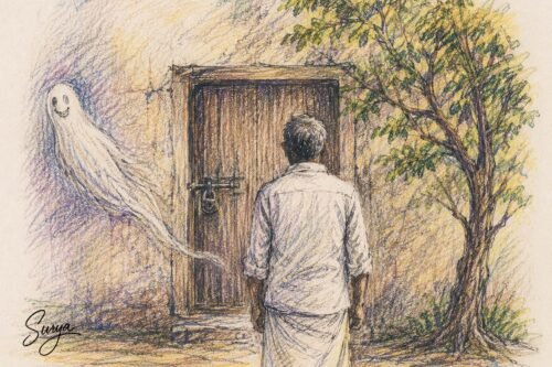 AI illustration by Surya for the Malayalam poem Pretham by Safeed Ismail