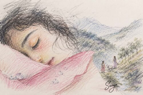 AI illustration by Surya for the Malayalam poem Swapnadanam by Sandhya