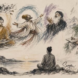 AI illustration by Surya for the Malayalam poem Ullile Theertham by Unnikrishnan Keechery