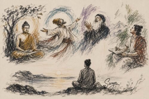 AI illustration by Surya for the Malayalam poem Ullile Theertham by Unnikrishnan Keechery