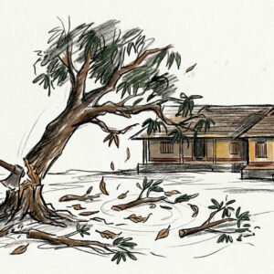 AI illustration by Surya for the Malayalam poem Veettuparisaratthe Aaka Mavu by Azeem Thannimoodu