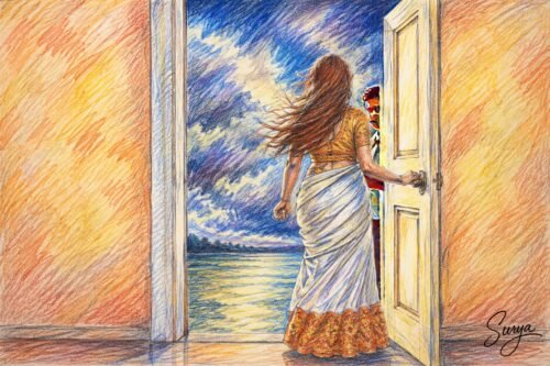 AI illustration by Surya for the Malayalam poem by Snehithan Asha B