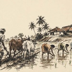 AI illustration by Surya for the Malayalam translation poem of Purathana Kadakkaar by Sathish Kalathil for the English poem The Ancient Debtors by ChatGPT