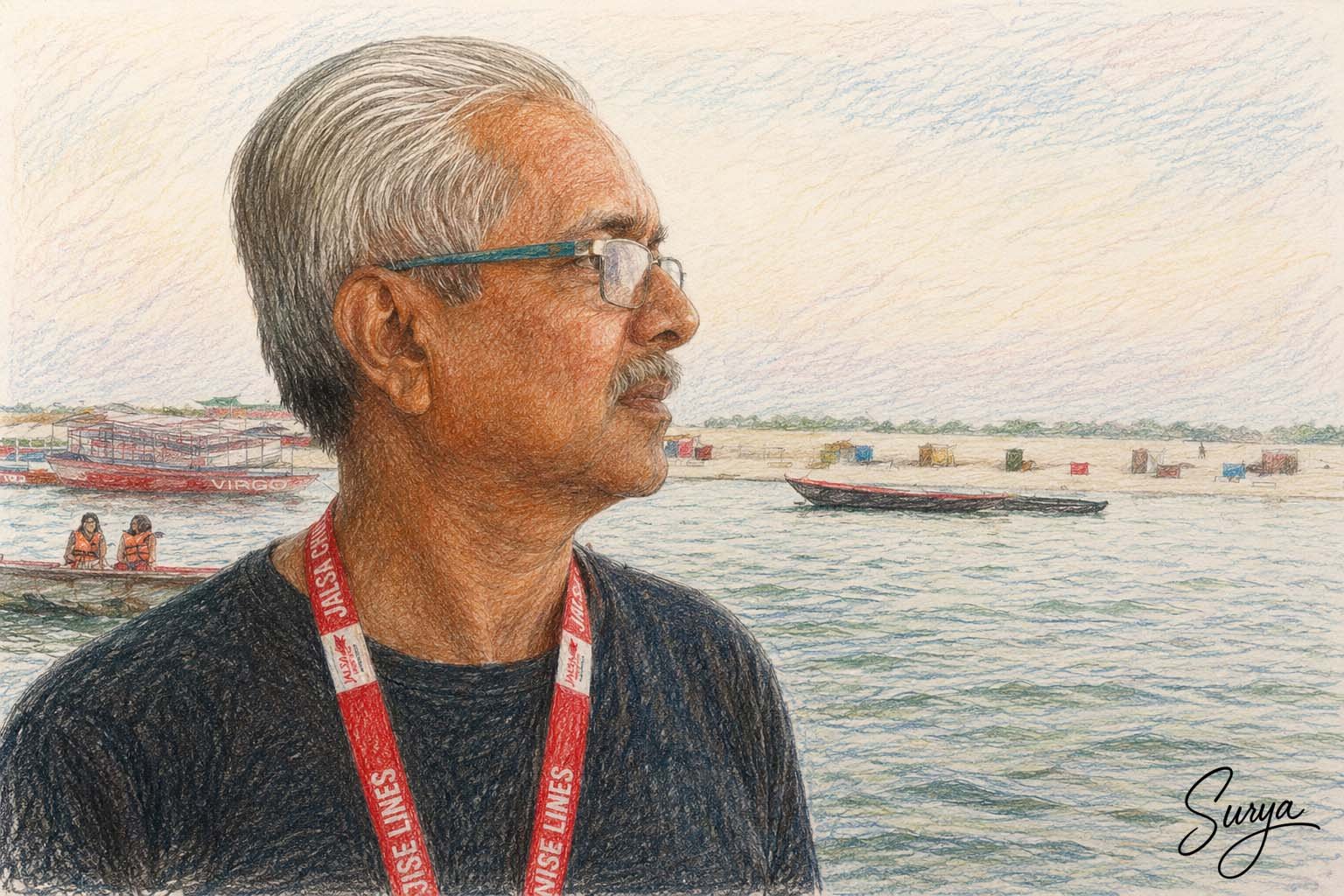 AI illustration of Writer Padmadas by Surya