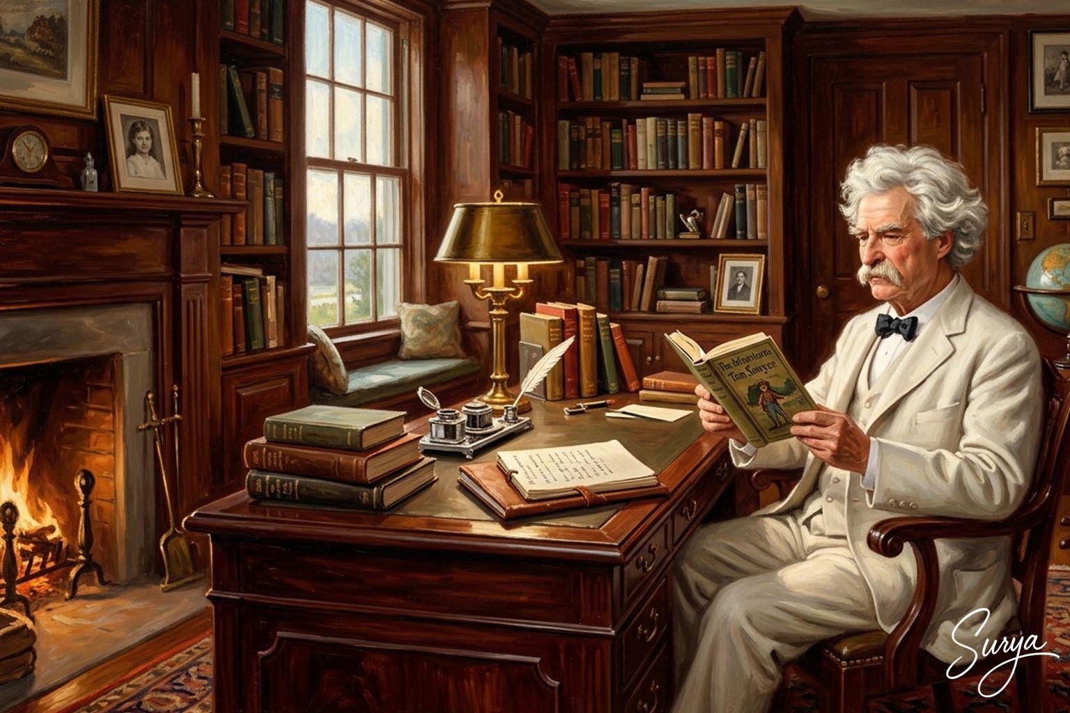 Mark Twain-AI illustration by Surya