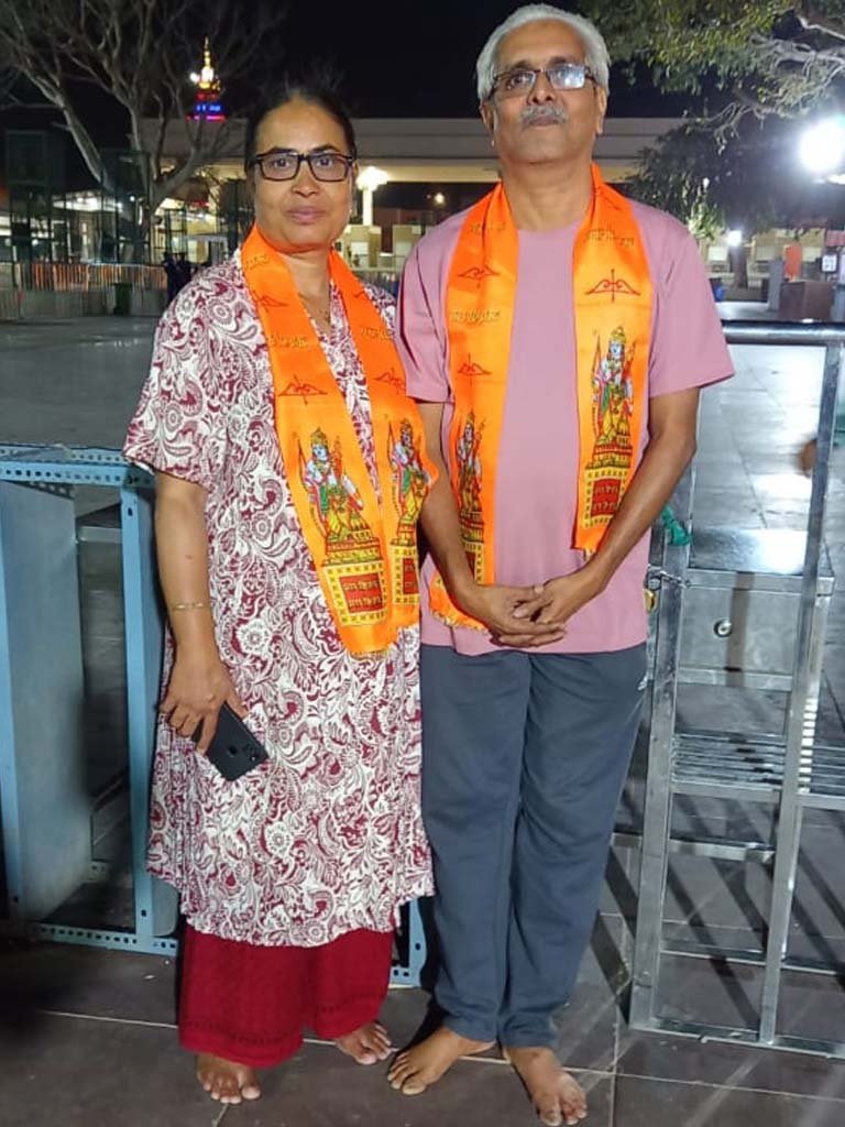 Writer Padmadas and his wife Asha at Varanasi