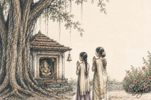 AI illustration by Surya for the Malayalam Translation by Konnamood Viju for the Tamil poem Neerazhi by Soumya