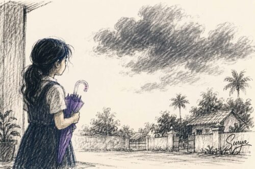 AI illustration by Surya for the Malayalam short story Pratheeksha by Muhammad Thevarkandy