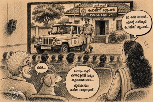 Dridam Poya Oru Police Station-R Sreelekha-Shane Nigam-Dridam Malayalam Movie-Kunjammavan-AI Cartoon