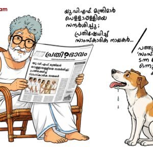 Njettittharicha Keralam-AI Cartoon-Vellappally Natesan-K. Satchidanandan-Sarah Joseph-K. Ajitha-Kunjammavan