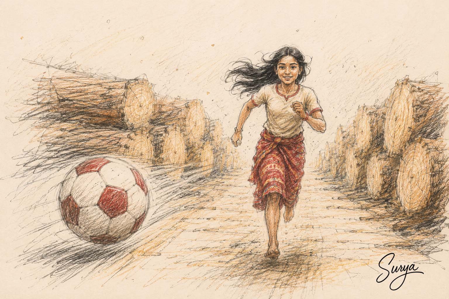 AI illustration-1 by Surya for the Malayalam poem Moyna by Safeed Ismail