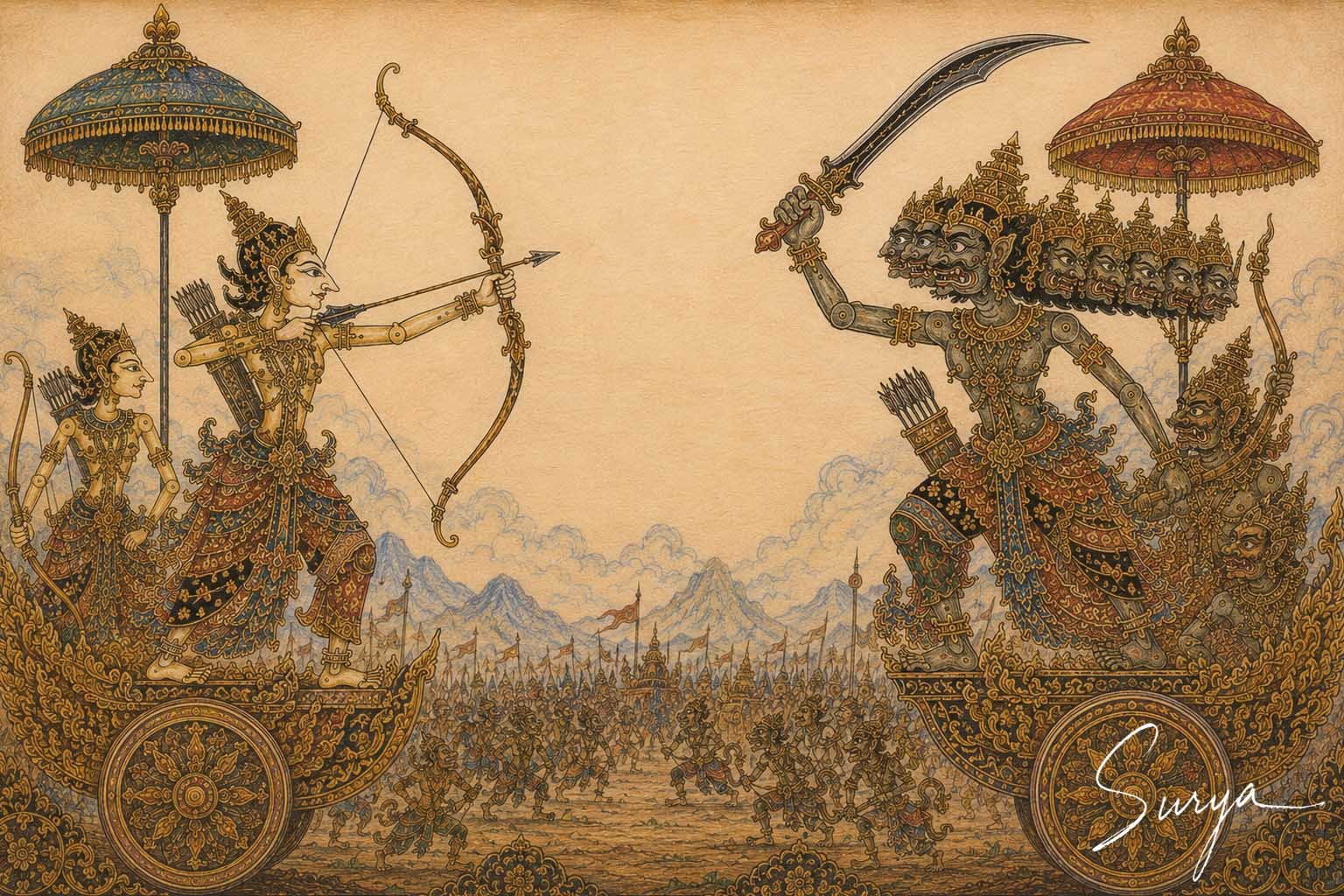 AI illustration by Surya for the Democracy in Ramayana Recitation by E. C. Suresh-Image-2