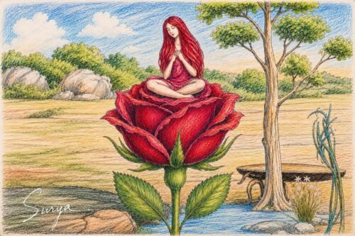 AI illustration by Surya for the Malayalam poem Rithukkale Aavahikkunna Kavitha by Sujith Veda