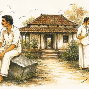 AI illustration by Surya for the Malayalam story Viralonnu Muttiyal by Surab