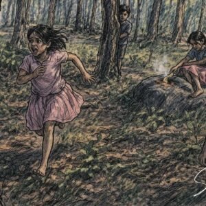 AI illustration by Surya for the Tamil poem Rubber Kadu by Soumya