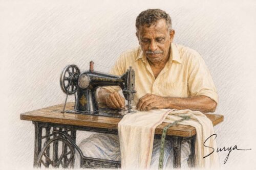 AI illustration by Surya for the Malayalam Memoir by Abhitha Subhash
